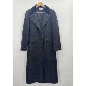 Vintage Forecaster of Boston 12 Gray Coat Cashmere Velvet Collar Herringbone Woo